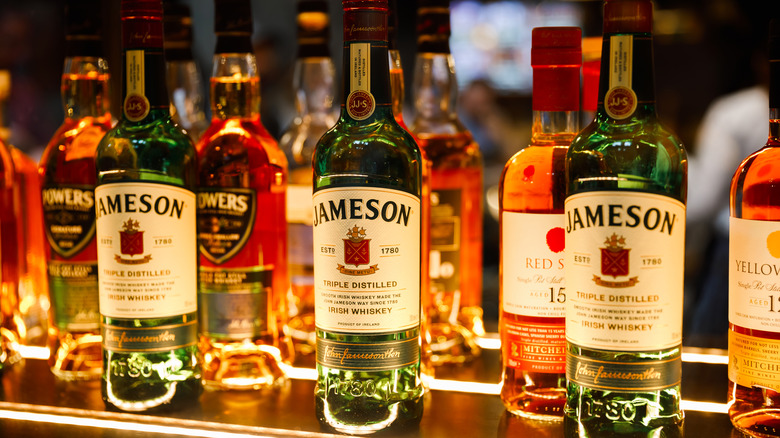 Jameson and assorted Irish whiskeys