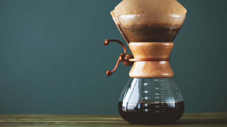 Coffee carafe brewing