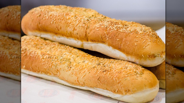 two loaves of Jersey Mike's rosemary parm bread