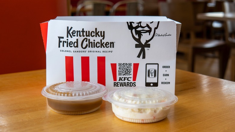 KFC box with mashed potatoes