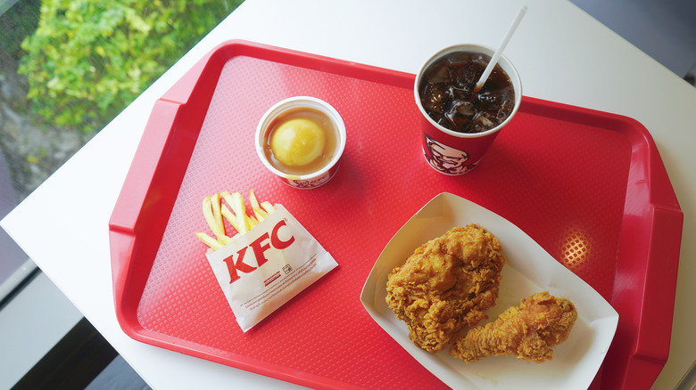 KFC meal on tray