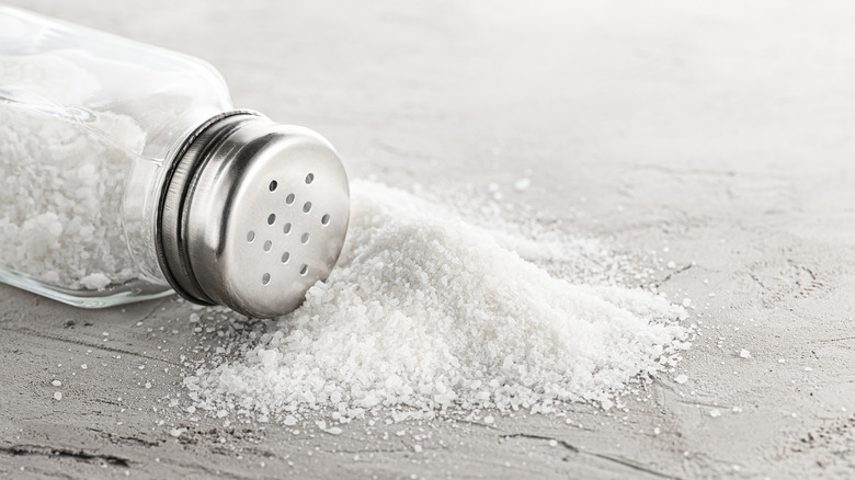 salt spilling out of shaker