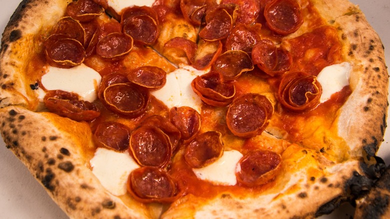 pepperoni and mozzarella pizza