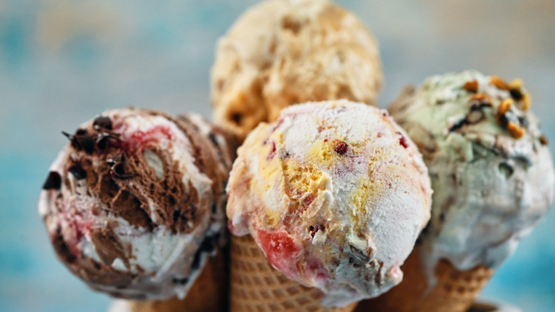 ice cream in cones