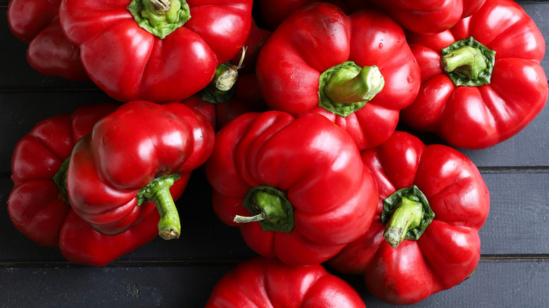 Bunch of red pimento peppers