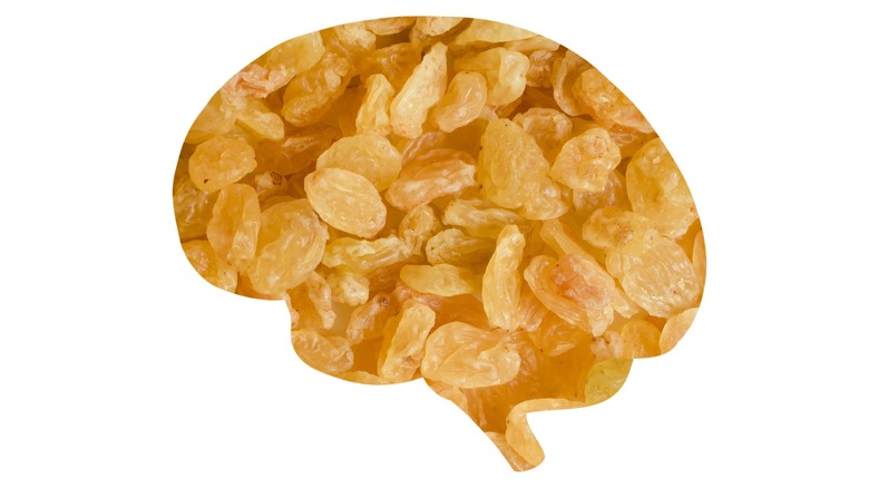 golden raisins in brain shape