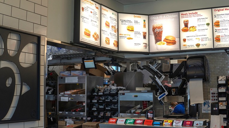 Chick-fil-A interior with menu