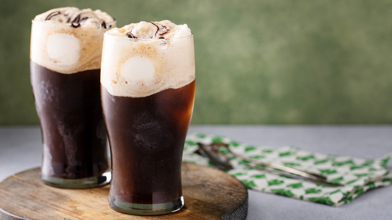 Two glass of root beer float