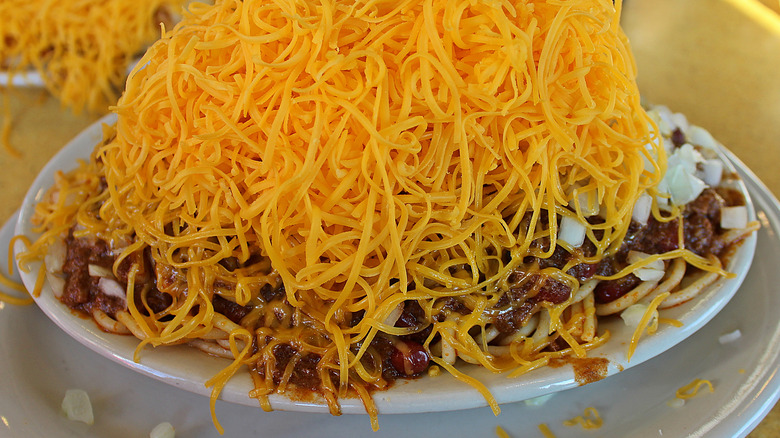 Cincinnati chili with extra cheese 