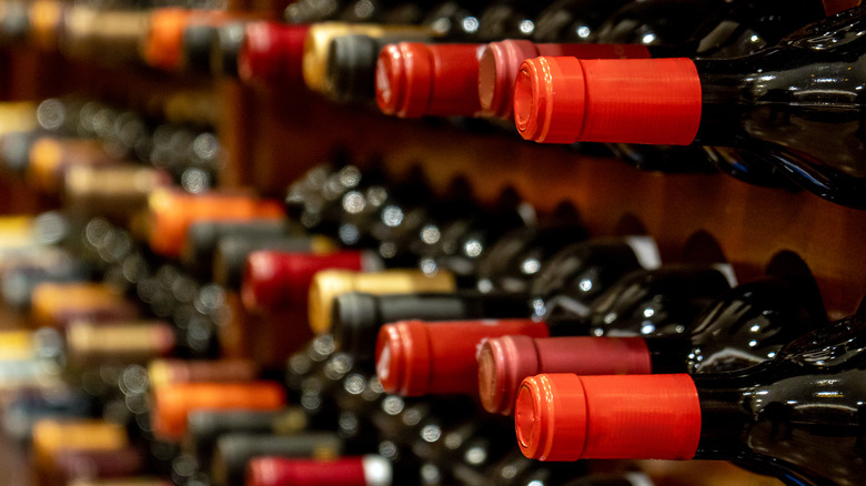 Wine cellar with bottles