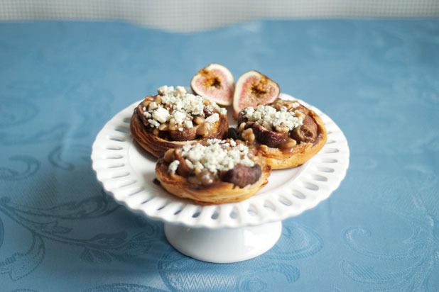 Crunchy Fig and Bleu Cheese Tarts