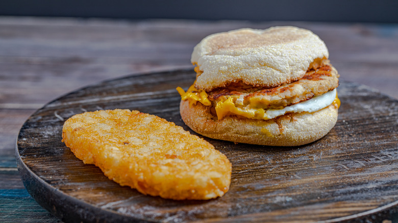 sausage McMuffin and hash browns