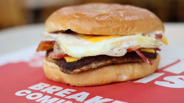 A Wendy's breakfast sandwhich