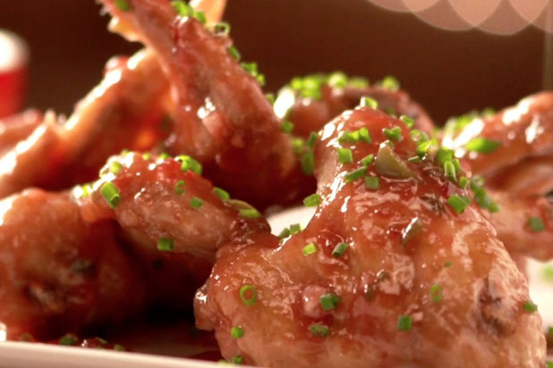 Cranberry Sweet Chili Wings with Creamy Feta Sauce