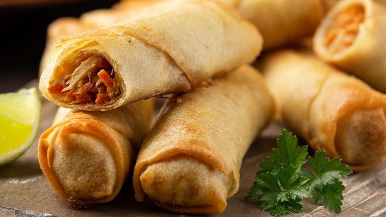 spring rolls with herbs