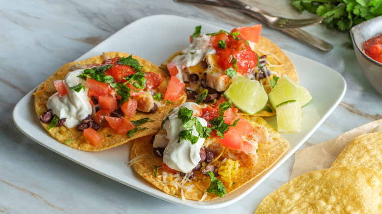 Tex-Mex style chicken chalupas