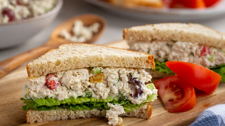 Chicken salad on wheat bread