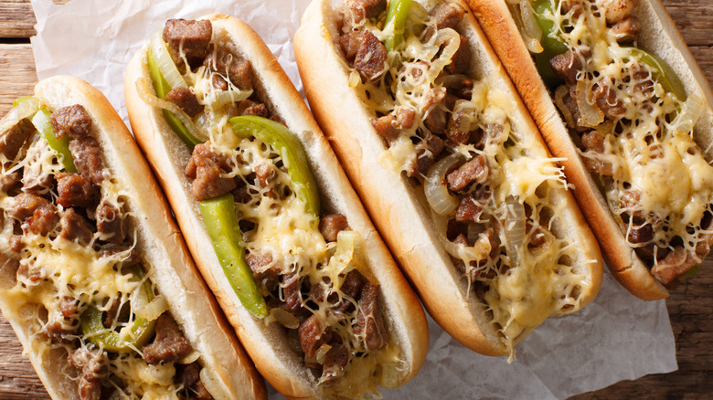 Four Philly cheesesteaks on board