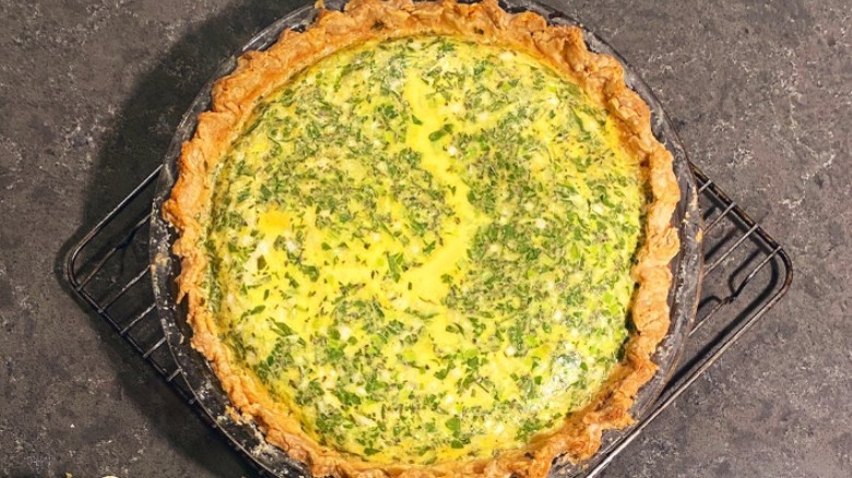 Quiche in a pan