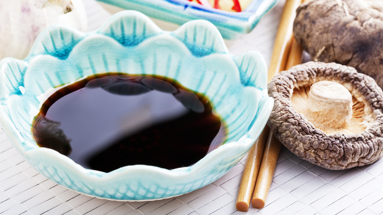 Soy sauce in a cup