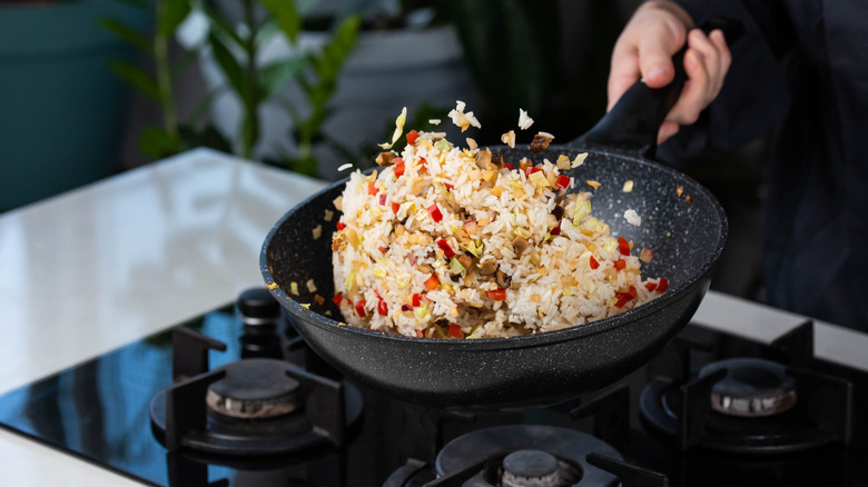 fried rice in pan