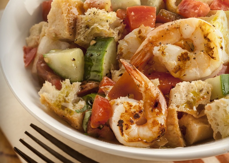 Panzanella With Grilled Shrimp 