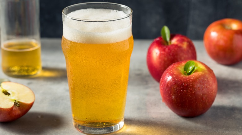 Cider in pint glass