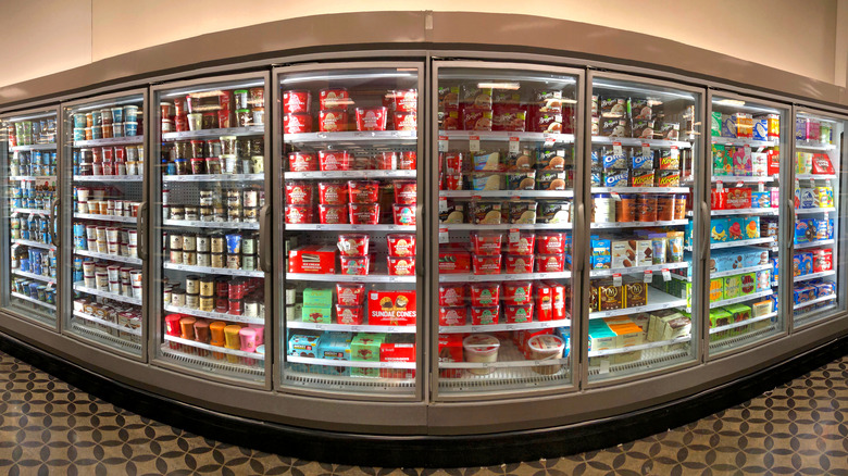 A well-stocked ice cream aisle