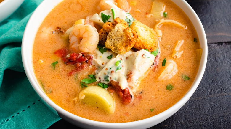 bowl of seafood bisque