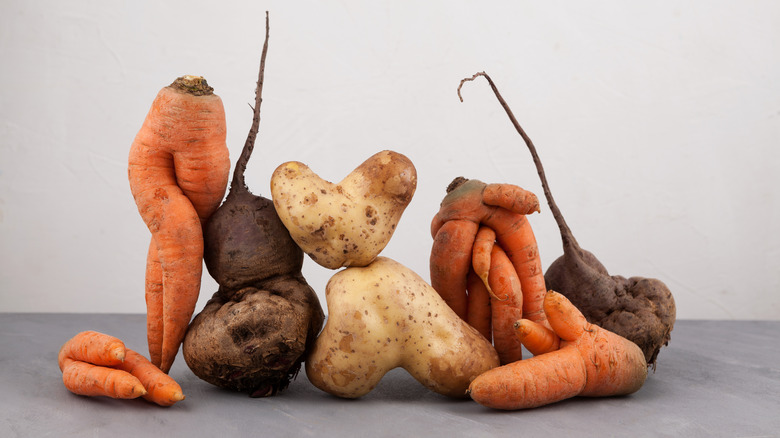 Ugly carrots and potatoes