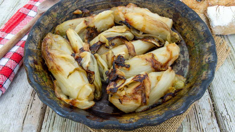 braised endives in bowl