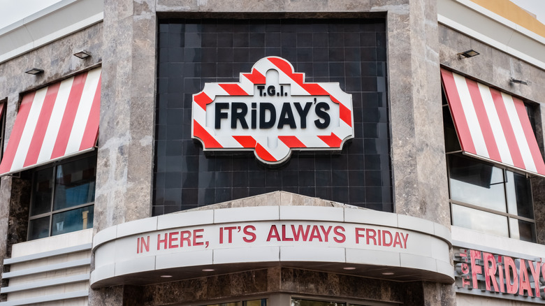 signage on TGI Fridays restaurant 