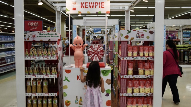 Kewpie stall in grocery store