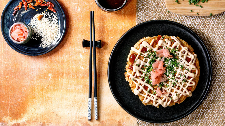 Okonomiyaki with Kewpie mayonnaise