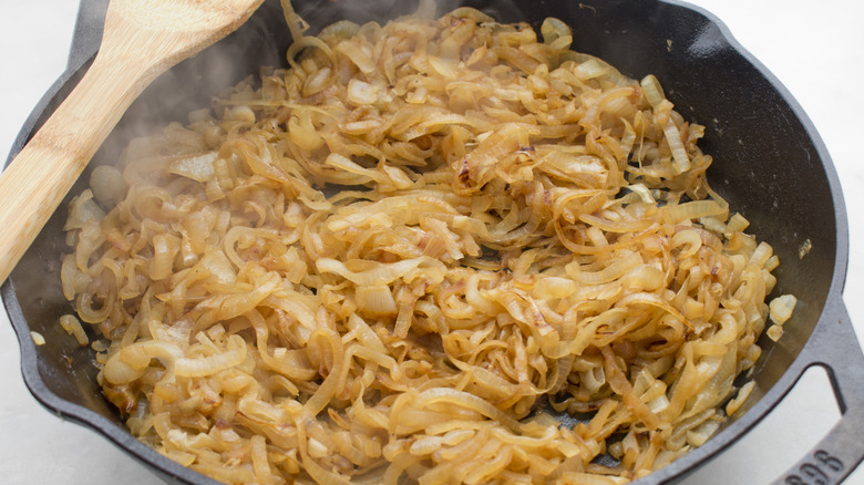 Caramelized onions in skillet