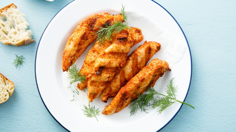 grilled chicken tenders on plate