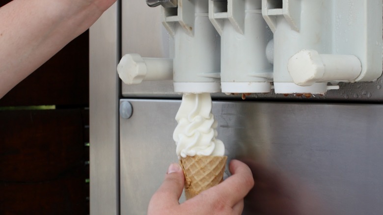 soft serve being poured