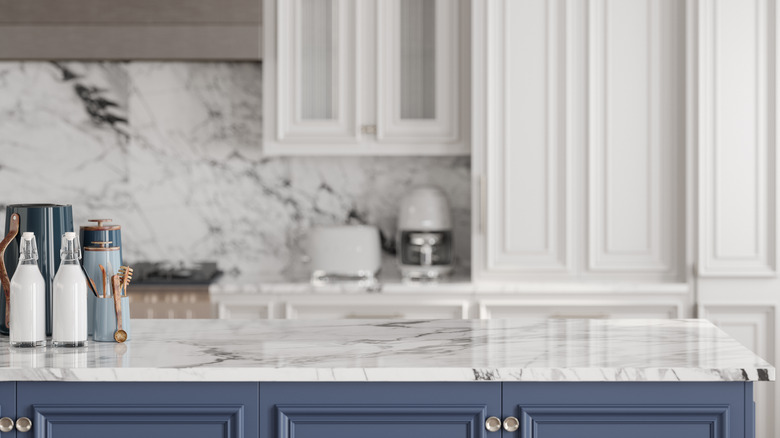 Granite counter in kitchen