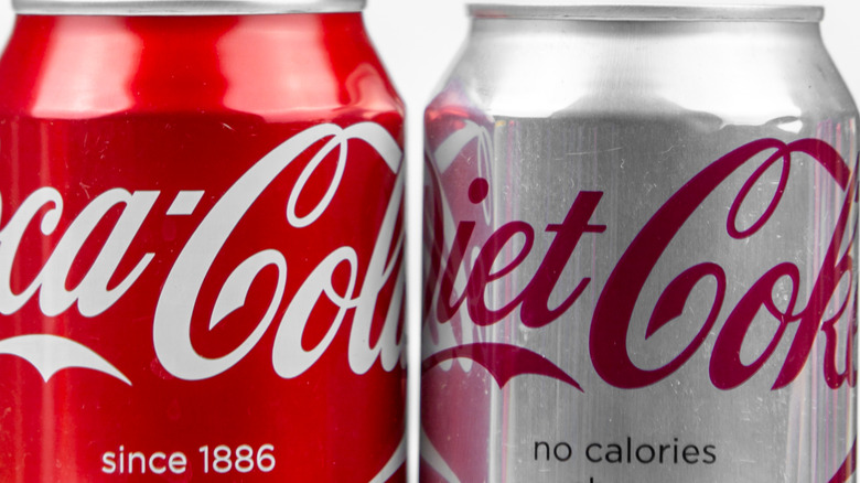 Coca-Cola and Diet Coke cans