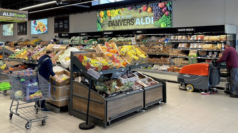 Interior of Aldi supermarket