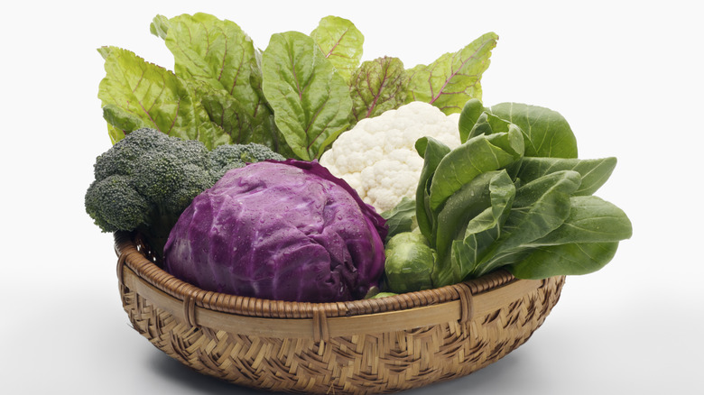 a basket of cruciferous vegetables