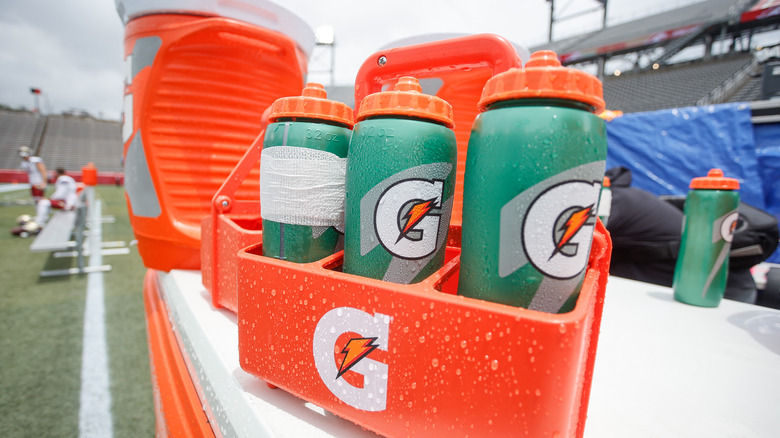 Gatorade bottles at football game