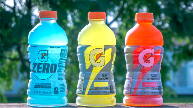 Gatorade bottles outside