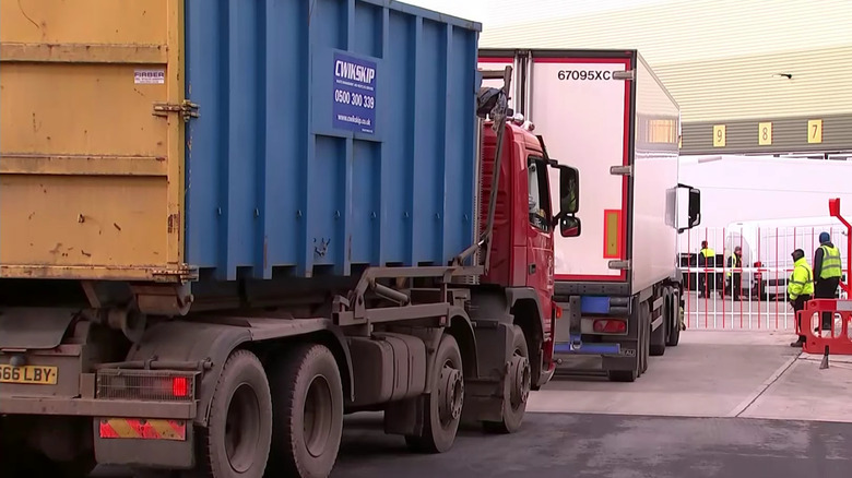 trucks outside KFC depot