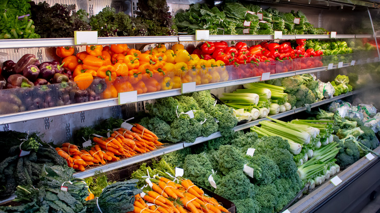 the produce section at a grocery store