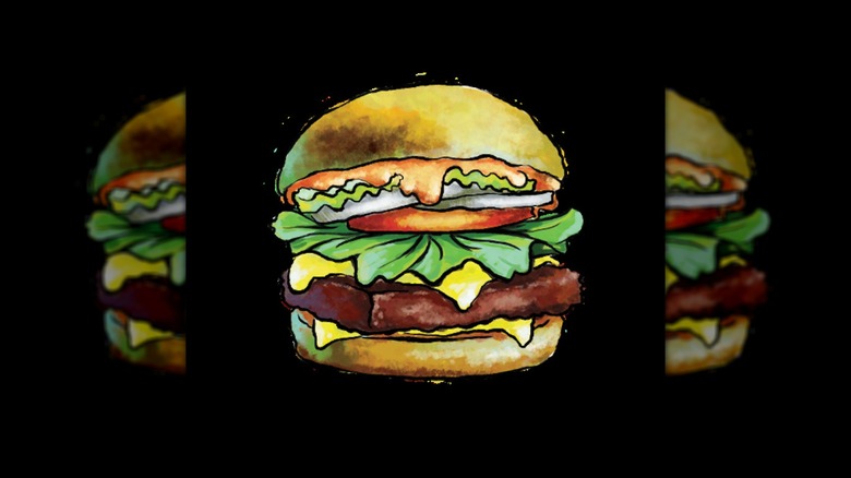 Illustrated Krabby Patty Kollab Burger