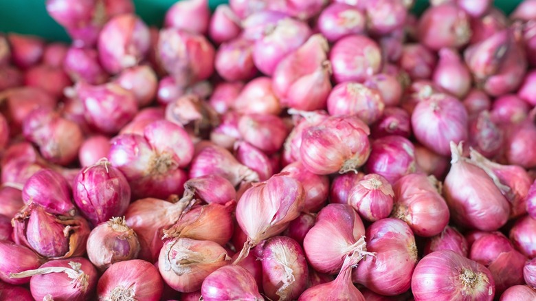 Pile of shallots