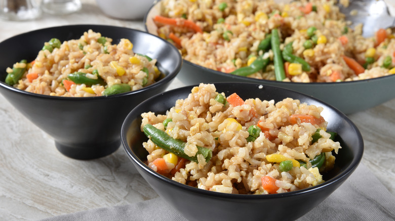 Bowls of fried rice 