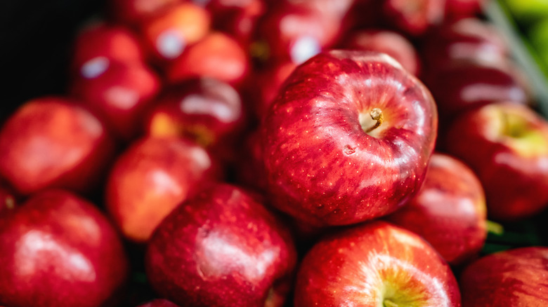 Apples stacked on each other