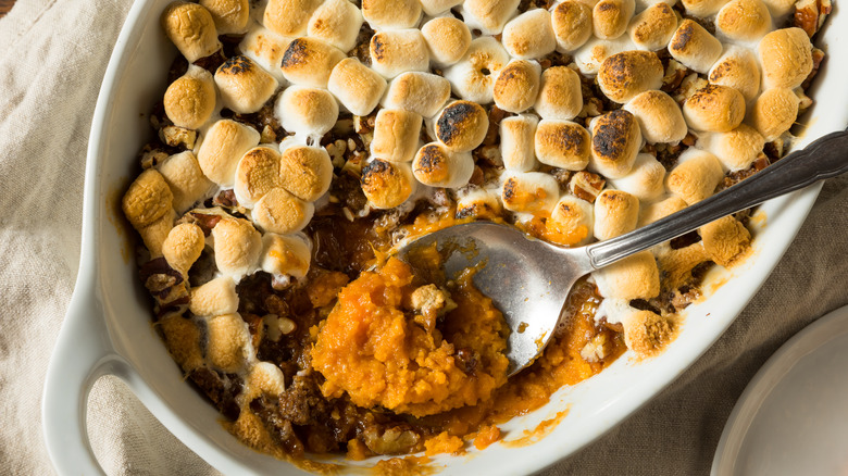 Sweet potato casserole with marshmallows